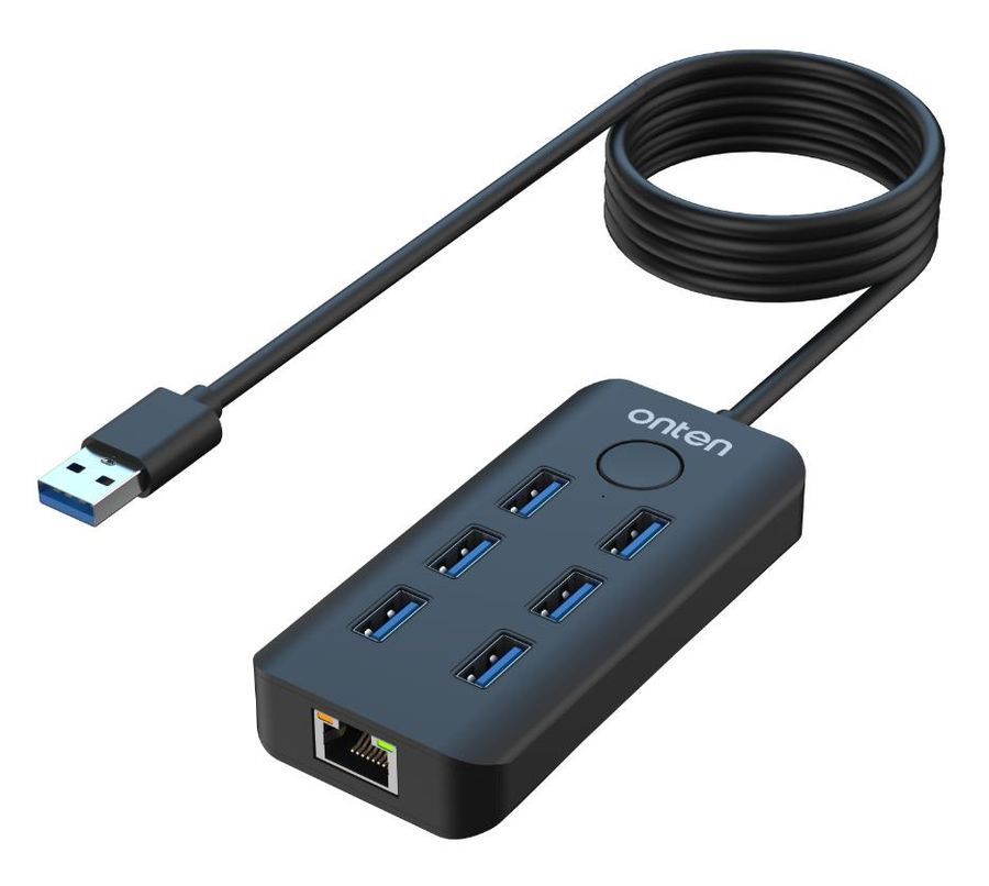 ONTEN OTN-8121 USB 3.2 Gen 1 6-Port 5G Hub with Ethernet card and One-click Lock Screen Button 6