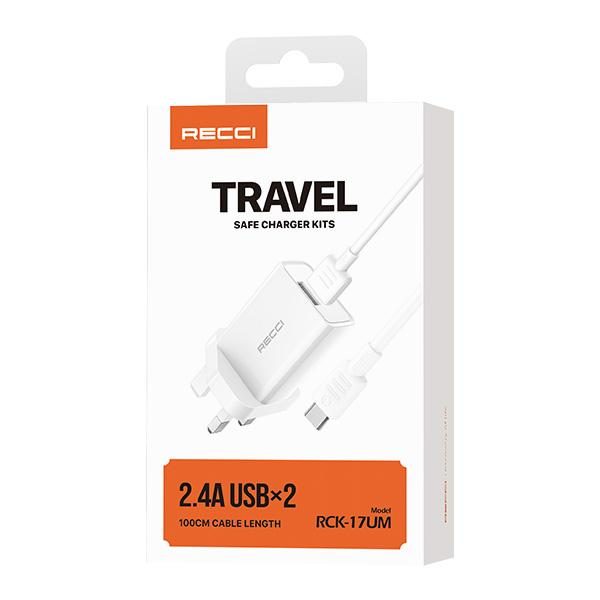 RECCI RCK-17UM
(Micro) 2.4A UK Charger Suit UK PLUG