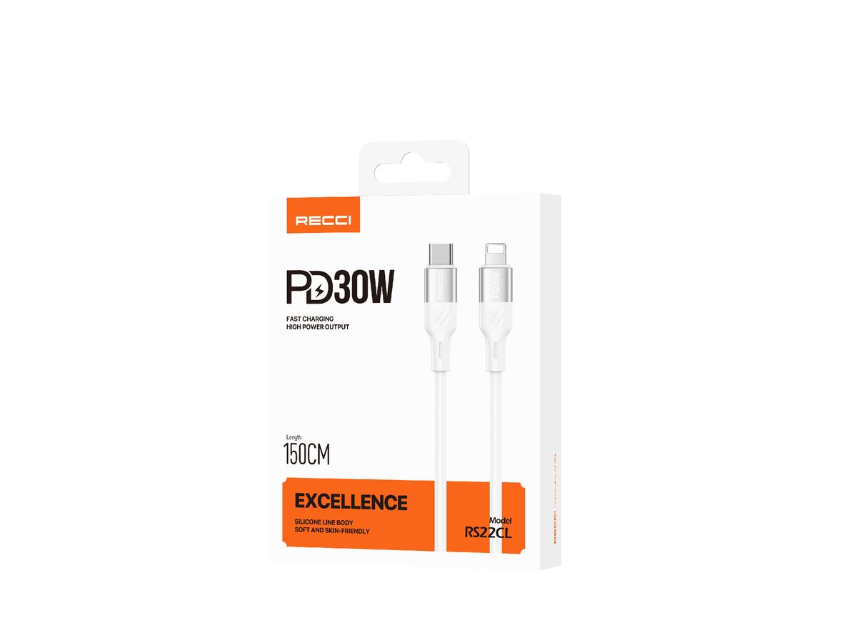 RECCI RS22CL PD30W Fast charging silicone data cable