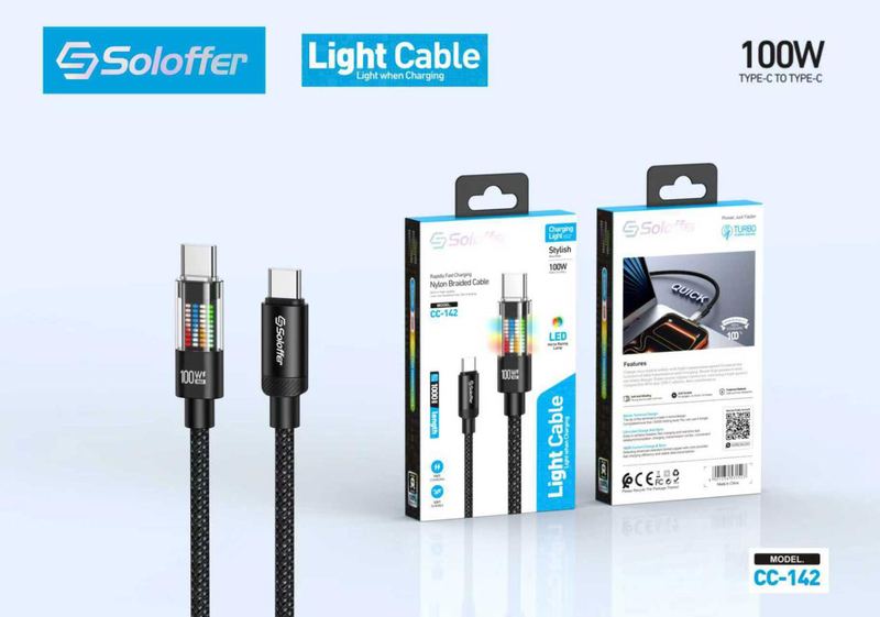 SOLOFFER CC-142 LED USB data cable