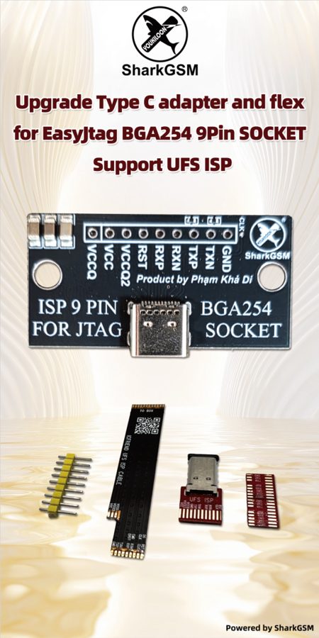 Type-C Adapter and Flex for EasyJtag BGA254 9-Pin Socket